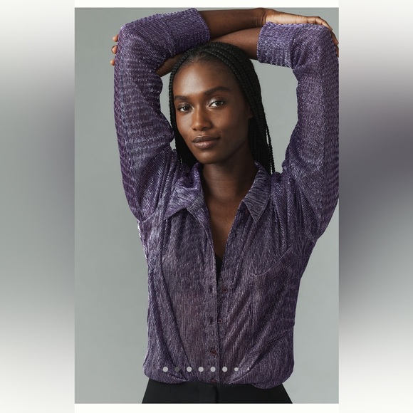 Pilcro Metallic Button-down #NWT - Picture 4 of 6
